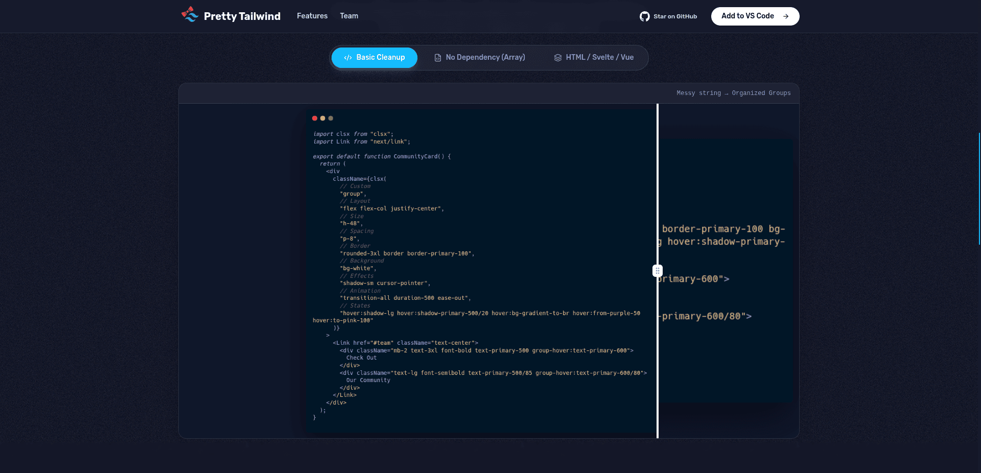 Pretty TailwindCSS — shot 3